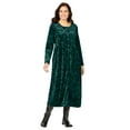 thumbnail image 1 of Woman Within Plus Size 21-Button Velour Dress, 1 of 3