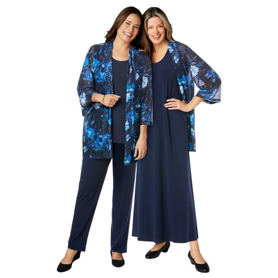 Woman Within Plus Size 4-Piece Jacket/Tank/Dress/Pant Set
