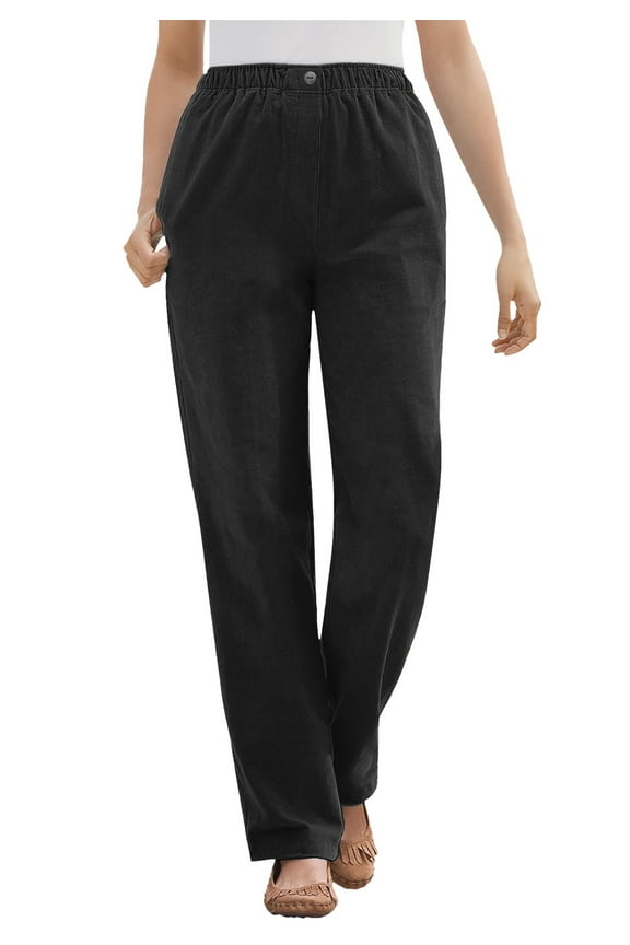 Plus Size 7-Day Corduroy Straight-Leg Pant