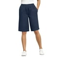 thumbnail image 1 of Woman Within Plus Size 7-Day Elastic-Waist Pull-On Cotton Denim Shorts, 1 of 4