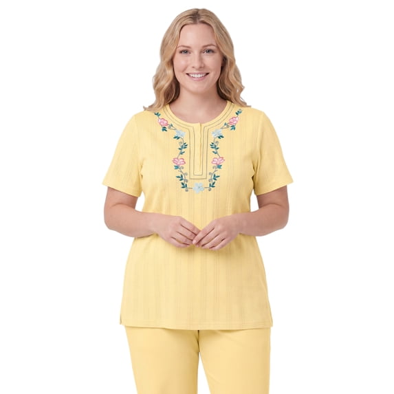 Woman Within Plus Size 7-Day Embroidered Pointelle Tunic