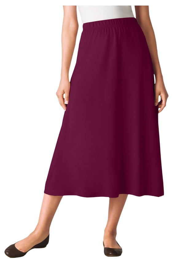 Plus Size Petite 7-Day Knit A-Line Skirt