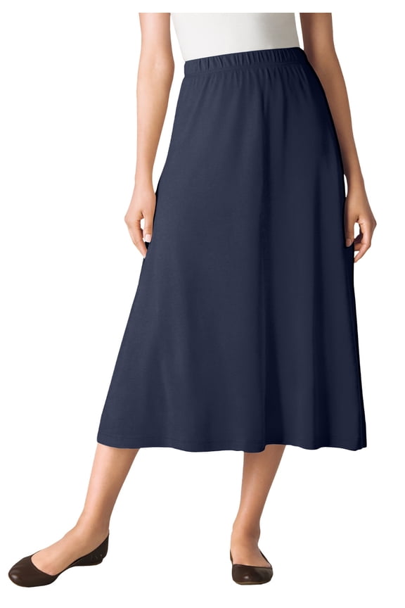 Plus Size Petite 7-Day Knit A-Line Skirt