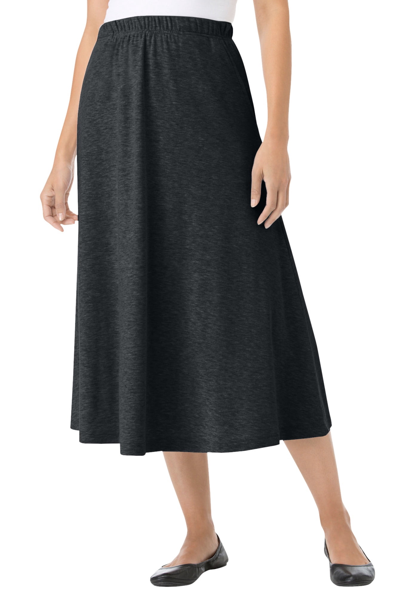 Plus Size, Knit Eyelet A-line Skirt