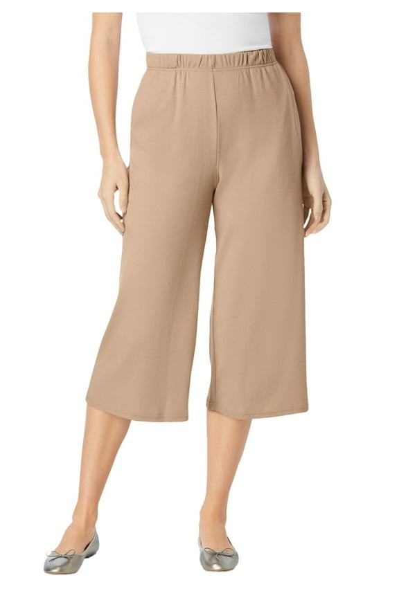 Plus Size 7-Day Knit Culotte