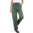 thumbnail image 1 of Woman Within Plus Size Tall 7-Day Knit Ribbed Straight-Leg Pull-On Pants, 1 of 5