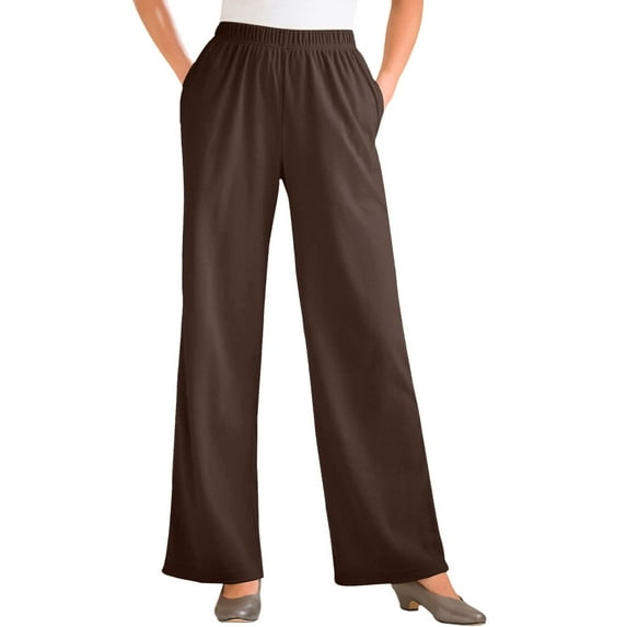 Woman Within Plus Size Petite 7-Day Knit Wide-Leg Pant
