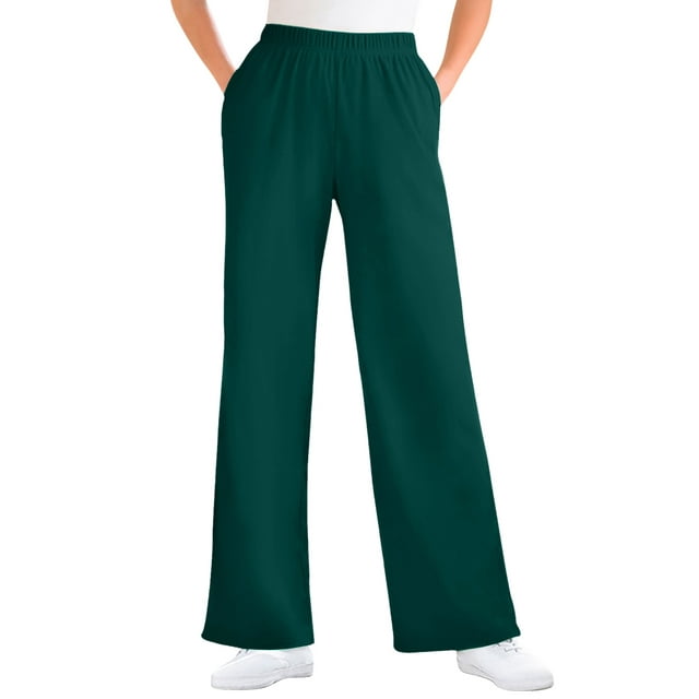 Woman Within Plus Size 7-Day Knit Wide-Leg Pant
