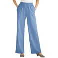 thumbnail image 1 of Woman Within Plus Size 7-Day Knit Wide-Leg Pull-On Pants, 1 of 5