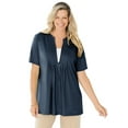 thumbnail image 1 of Woman Within Plus Size 7-Day Layer-Look Elbow-Sleeve Tee, 1 of 5