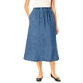 thumbnail image 1 of Woman Within Plus Size Petite 7-Day Elastic-Waist All-Cotton Pull-On Denim Jeans Skirt, 1 of 5