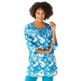 thumbnail image 1 of Woman Within Women's Plus Size 7-Day Three-Quarter Sleeve Grommet Lace-Up Tunic, 1 of 6