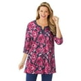 thumbnail image 1 of Woman Within Plus Size 7-Day Three-Quarter Sleeve Grommet Notch Tunic, 1 of 5