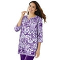 thumbnail image 1 of Woman Within Plus Size 7-Day Three-Quarter Sleeve Notch-Neck Tunic, 1 of 6