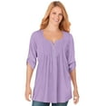 thumbnail image 1 of Woman Within Plus Size 7-Day Three-Quarter Sleeve Pintucked Henley Tunic, 1 of 6