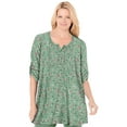 thumbnail image 1 of Woman Within Plus Size 7-Day Three-Quarter Sleeve Pintucked Henley Tunic, 1 of 5