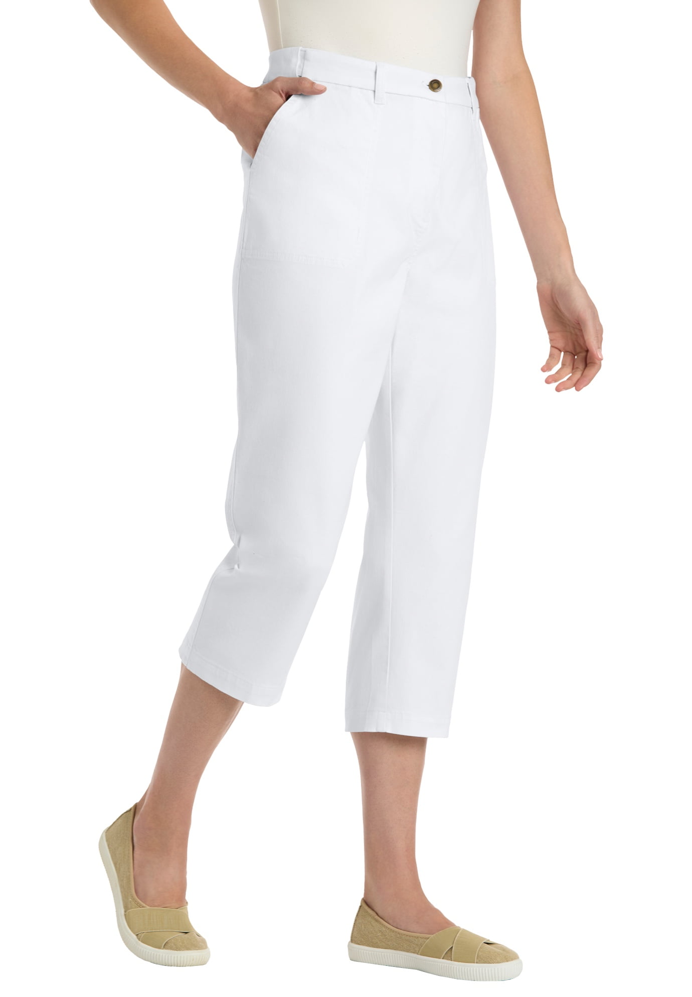 Jaqueline Curvy Chino Capri Pants