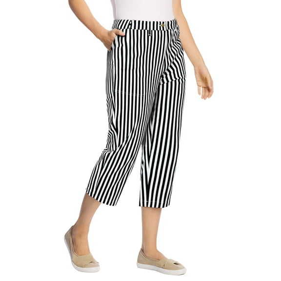 Woman Within Plus Size Adjustable Waist Chino Capri