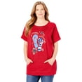 thumbnail image 1 of Woman Within Plus Size Americana Kangaroo Pocket Tee, 1 of 6