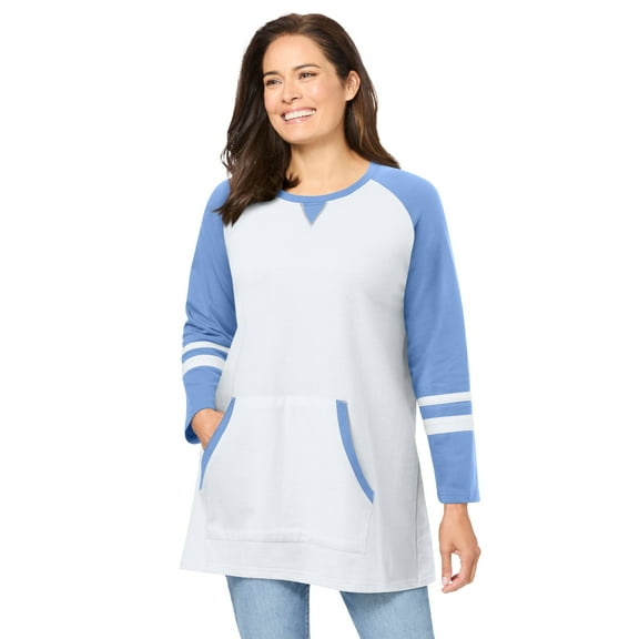 Woman Within Plus Size Baseball Sweatshirt