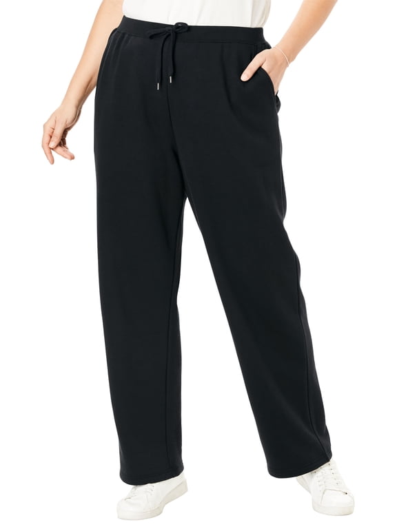 Plus Size Petite Better-Fleece Pull-On Drawstring Sweatpants