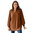 thumbnail image 1 of Woman Within Plus Size Blouson Sleeve Texture Tunic, 1 of 4