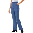 thumbnail image 1 of Woman Within Plus Size Fineline Stretch Denim Pull-On Bootcut Jeans, 1 of 6