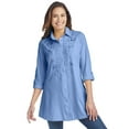 thumbnail image 1 of Woman Within Plus Size Button-Front Embroidered Tunic, 1 of 5