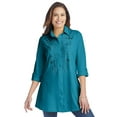 thumbnail image 1 of Woman Within Plus Size Button-Front Embroidered Tunic, 1 of 5