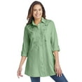 thumbnail image 1 of Woman Within Plus Size Button-Front Embroidered Tunic, 1 of 6