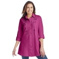 thumbnail image 1 of Woman Within Plus Size Button-Front Embroidered Tunic, 1 of 6