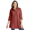 thumbnail image 1 of Woman Within Plus Size Button-Front Embroidered Tunic, 1 of 6