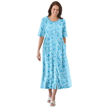 Woman Within Women's Plus Size Stamped Empire Waist Dress - Walmart.com