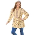 thumbnail image 1 of Woman Within Plus Size Button-Front Mixed Print Tunic, 1 of 6