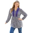thumbnail image 1 of Woman Within Plus Size Button-Front Mixed Print Tunic, 1 of 5