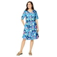 thumbnail image 1 of Woman Within Plus Size Button-Front Short Essential Dress, 1 of 3