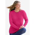 thumbnail image 1 of Woman Within Plus Size Cable Knit Pullover Crewneck Sweater, 1 of 5