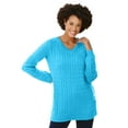 thumbnail image 1 of Woman Within Women's Plus Size Cable Knit V-Neck Pullover Sweater, 1 of 6