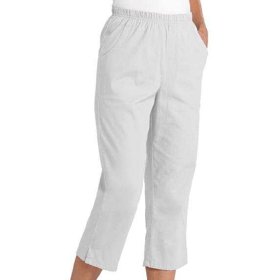 Woman Within Plus Size Fineline Stretch Denim Pull-On Capri Jeans
