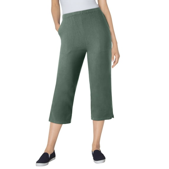 Woman Within Women's Plus Size Capri Fineline Jean Jean