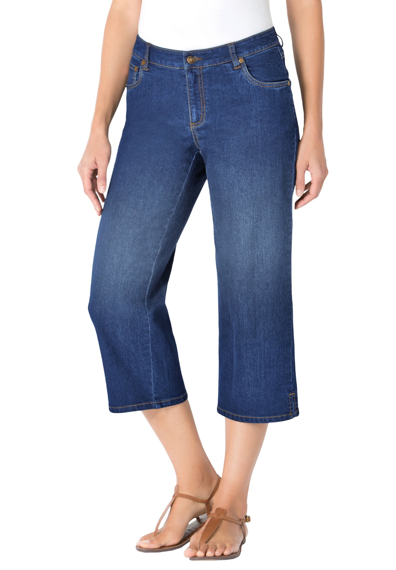 Woman Within Plus Size Capri Stretch Denim Jean