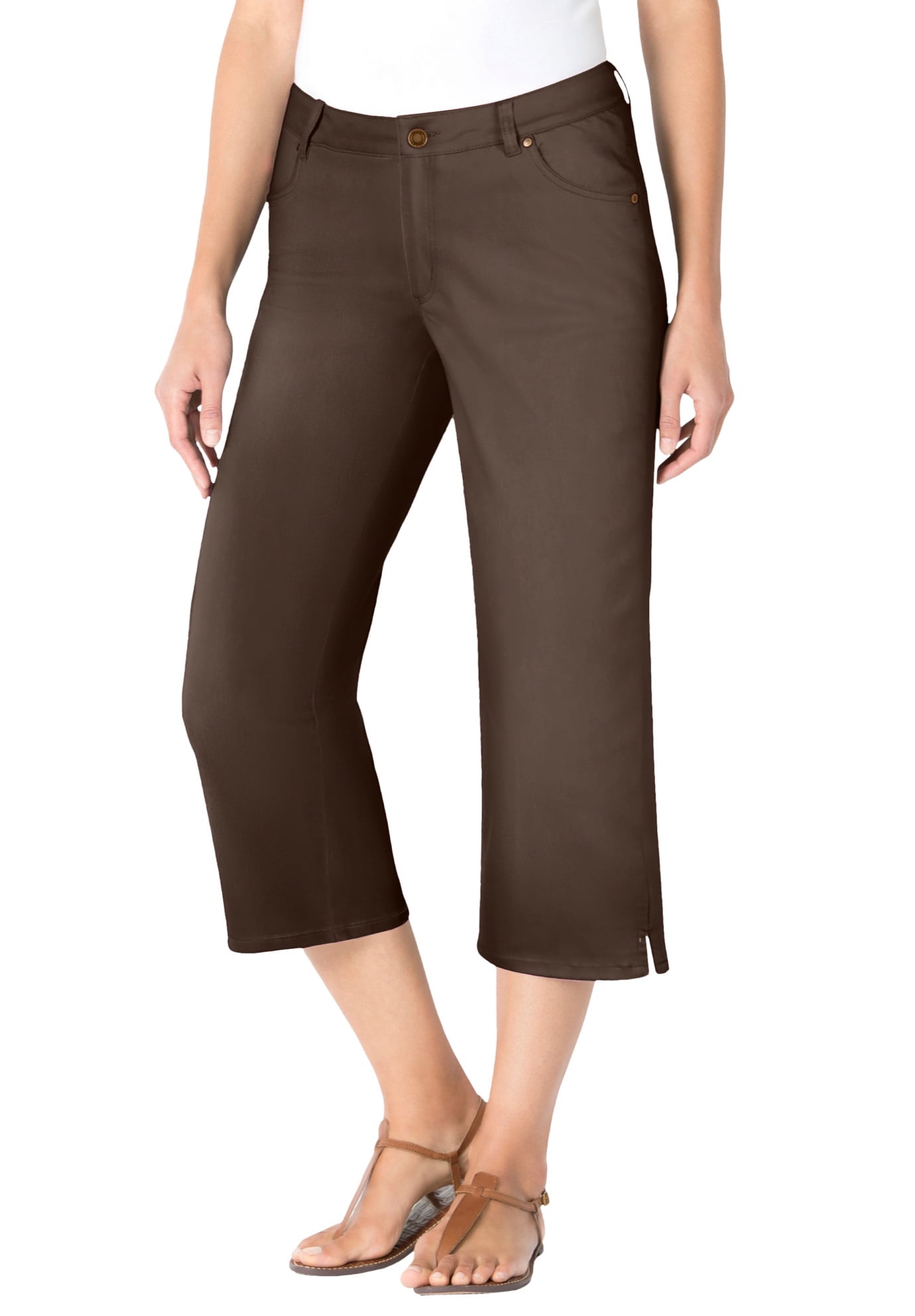 Plus Size Fashion Plain Capris Denim Jeans