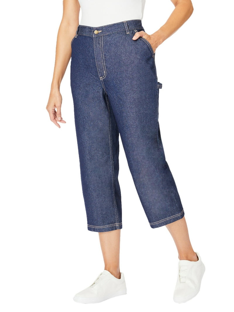 Woman Within Plus Size Carpenter Denim Capri - Walmart.com