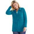 thumbnail image 1 of Woman Within Plus Size Chenille Zip Cable Cardigan Sweater, 1 of 6