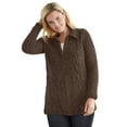 thumbnail image 1 of Woman Within Plus Size Chenille Zip Cable Cardigan Sweater, 1 of 6