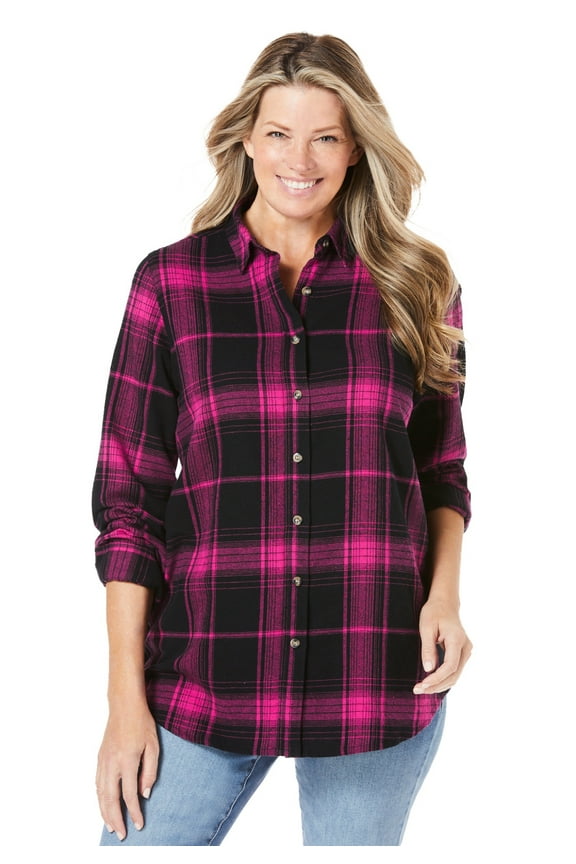 Plus Size Petite Classic Flannel Shirt
