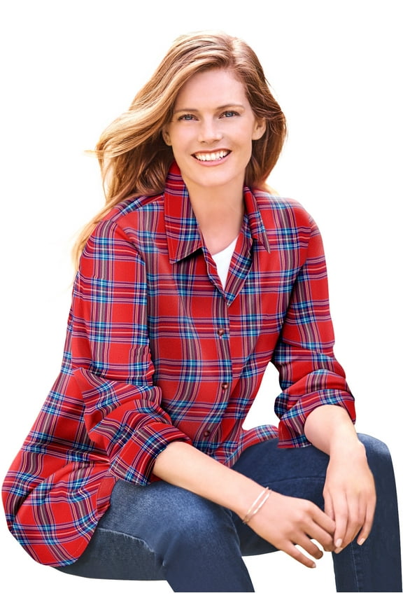 Plus Size Classic Flannel Shirt