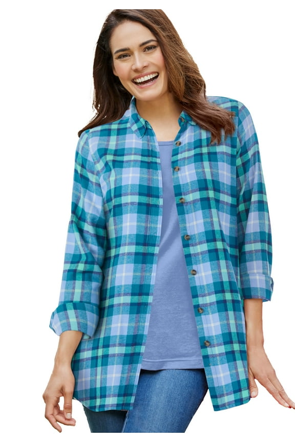 Plus Size Classic Flannel Shirt