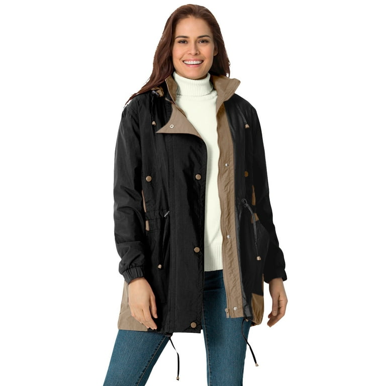 Plus size black anorak jacket 2025