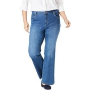 WOMAN WITHIN Plus Size Bootcut Stretch Comfort Denim Five-Pocket Jeans